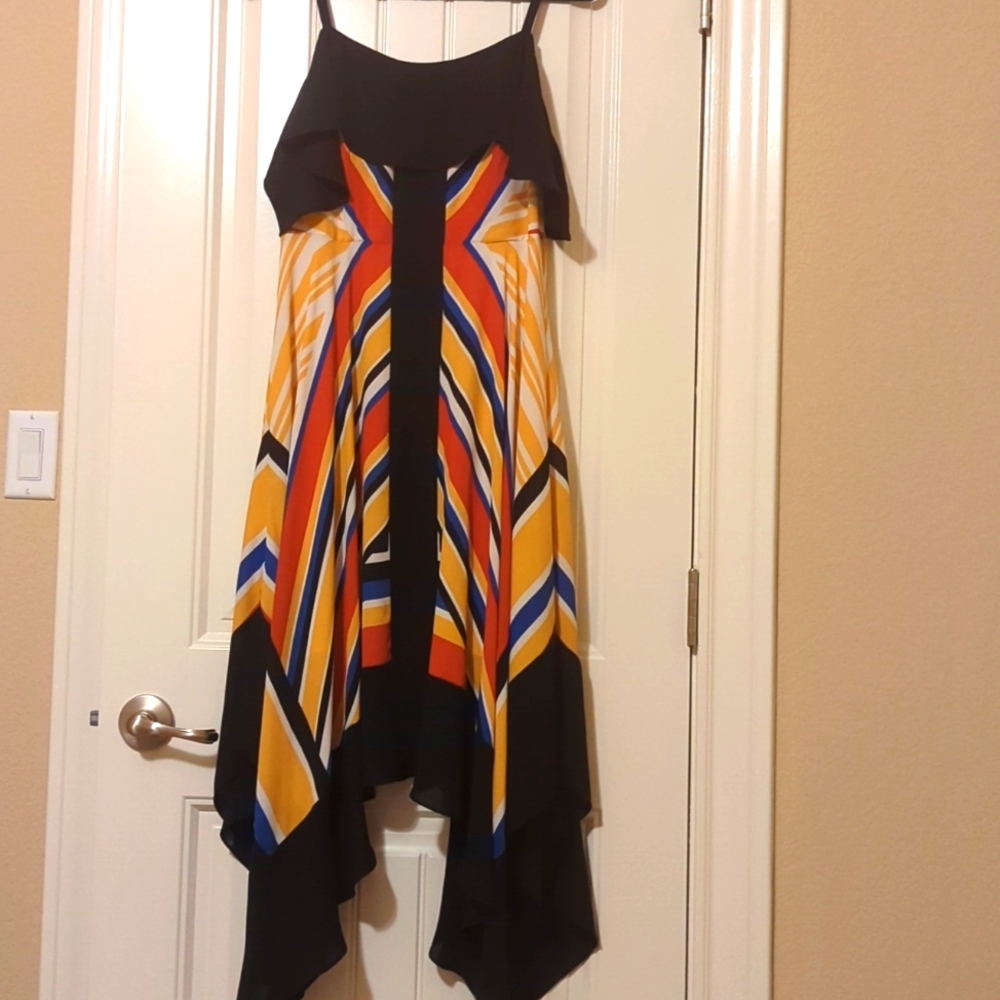BCBG Max Azria chiffony high low hem dress